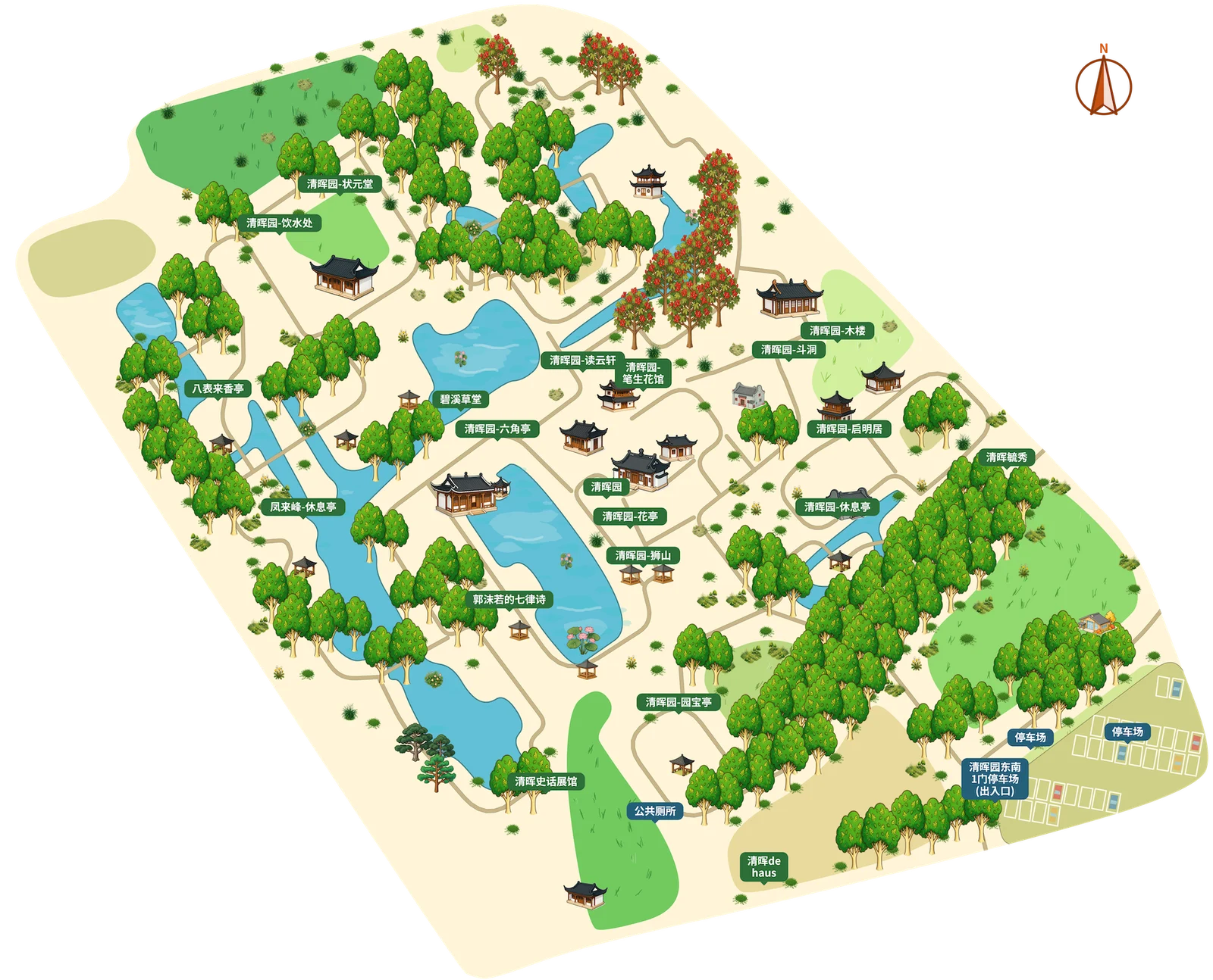 Classical Garden Map map demonstration — Building illustrations