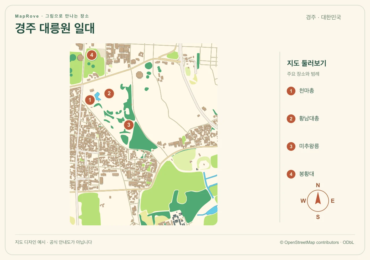 경주 대릉원 지도 디자인 예시