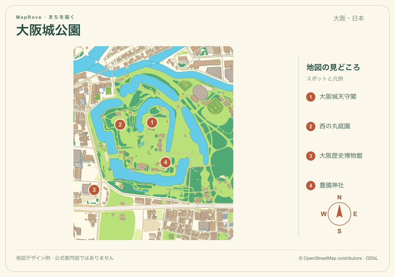 大阪城公園の地図デザイン例